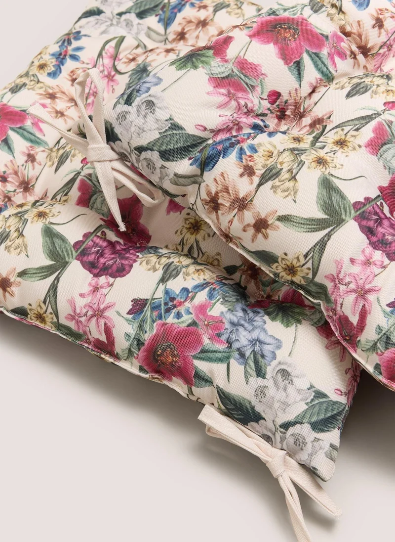 ماتلان وسادة مقعد بنقوش الزهور متعددة